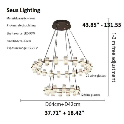 Misty 2-Layer Ring Modern Retro Chandelier
