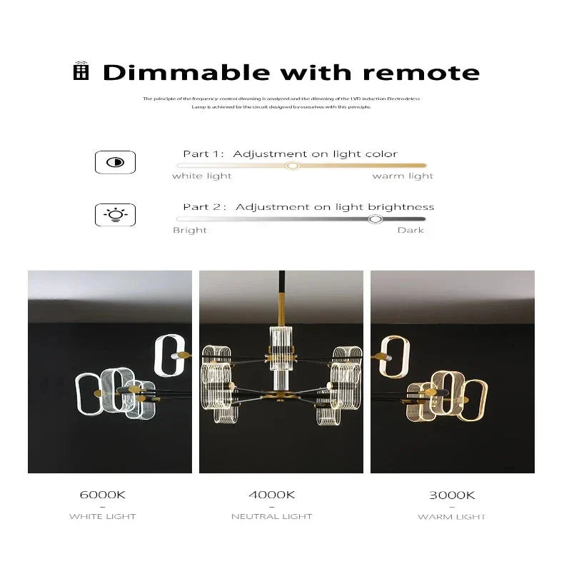 Modern Acrylic Led Chandelier with Remote Control