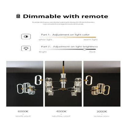 Modern Acrylic Led Chandelier with Remote Control