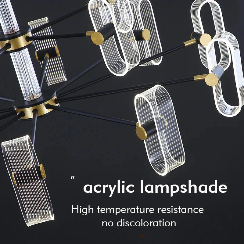 Modern Acrylic Led Chandelier with Remote Control