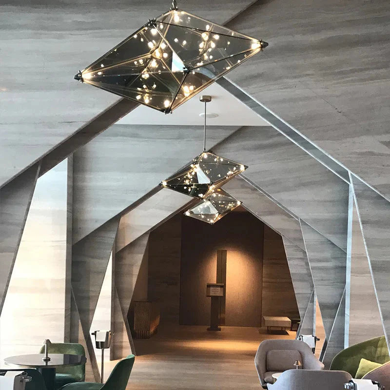 Modern Angular Diamond Style LED Pendant Light