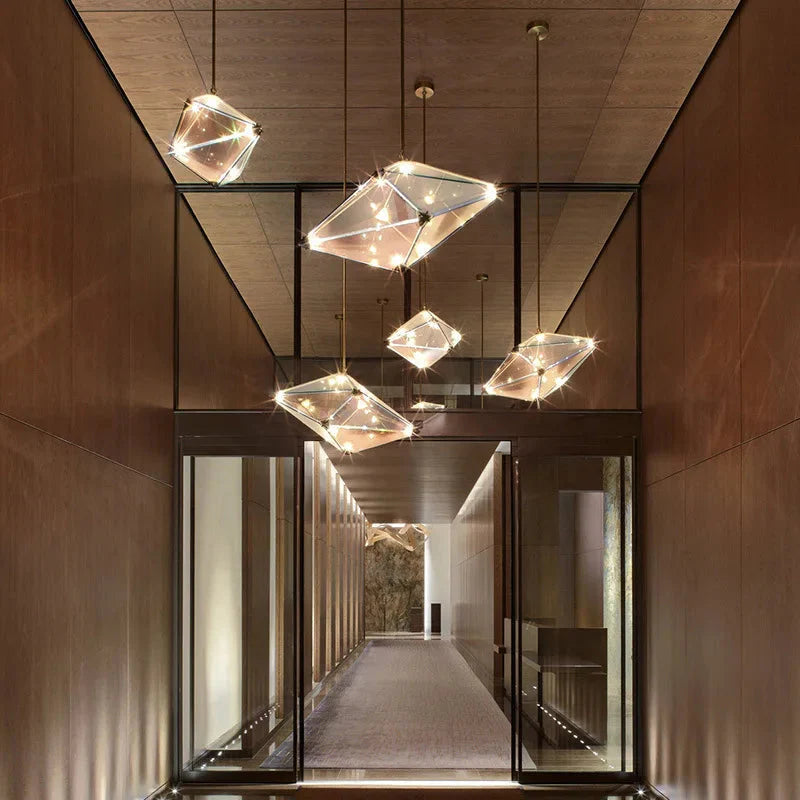 Modern Angular Diamond Style LED Pendant Light