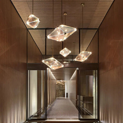 Modern Angular Diamond Style LED Pendant Light