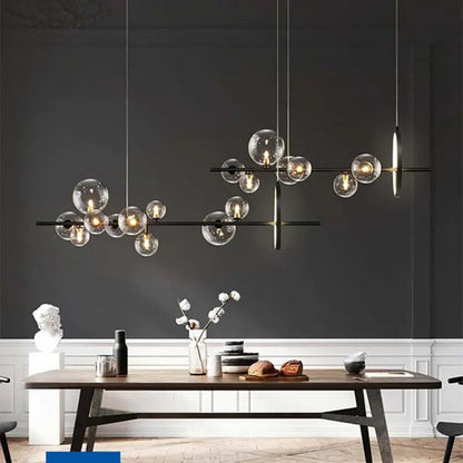 Modern Black Glass Chandelier