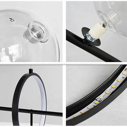 Modern Black Glass Chandelier