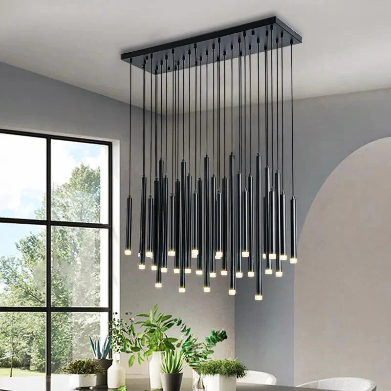 Modern Black & Gold Dining Room Ceiling Fixture