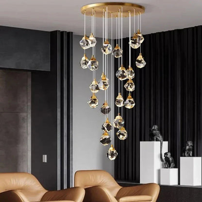 Classic Crystal Chandelier for High Ceiling Living Room