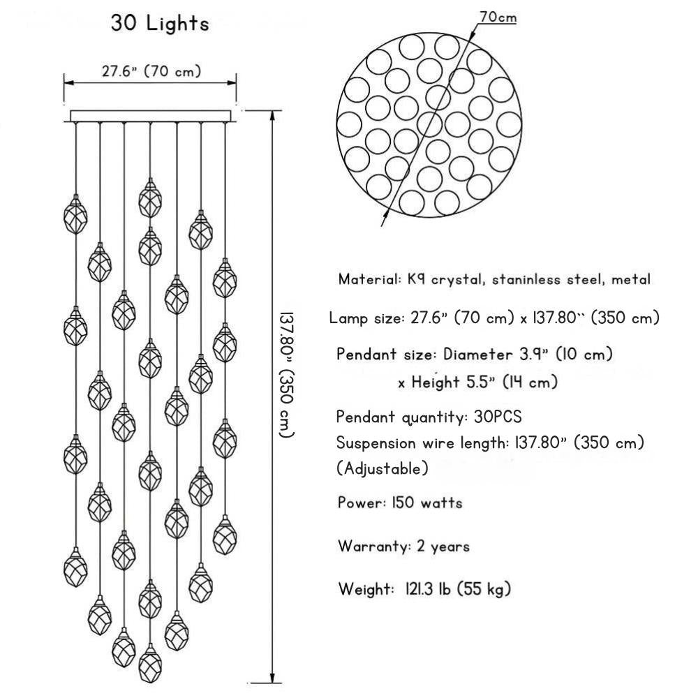 Classic Crystal Chandelier for High Ceiling Living Room