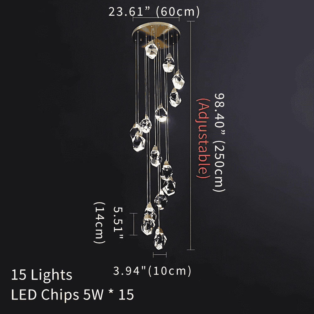 Modern Crystal Chandelier for High Ceiling Living Room