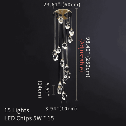 Modern Crystal Chandelier for High Ceiling Living Room