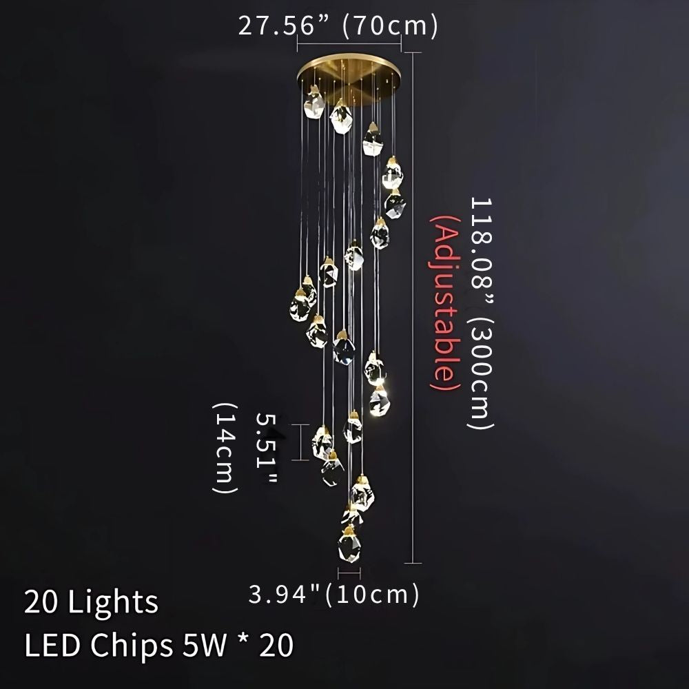 Modern Crystal Chandelier for High Ceiling Living Room