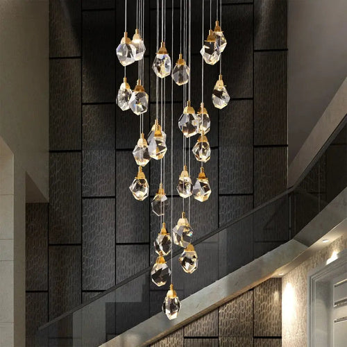 Classic Crystal Chandelier for High Ceiling Living Room