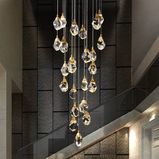 Classic Crystal Chandelier for High Ceiling Living Room