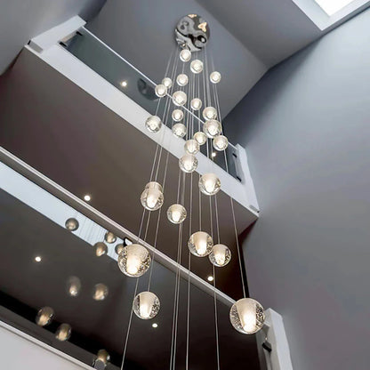 Modern Crystal Glass Bubble Chandelier for Foyer