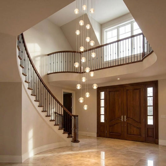 Modern Crystal Glass Bubble Chandelier for Foyer