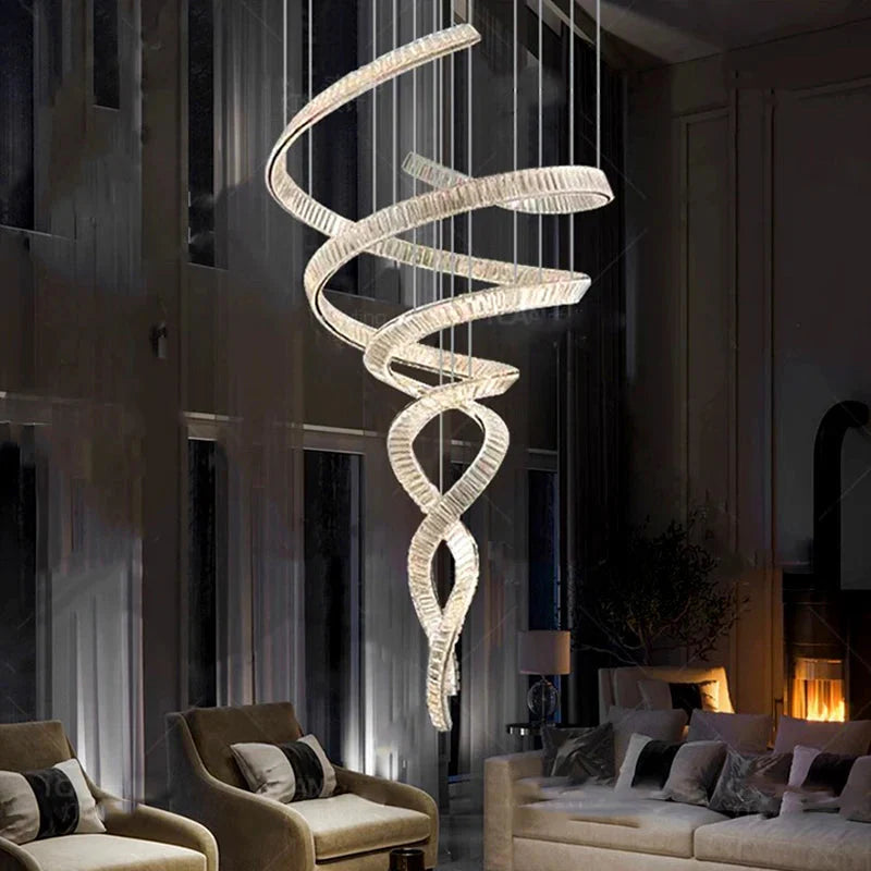 Classic Crystal Light Fixture for Staircase & Foyer & High Ceiling