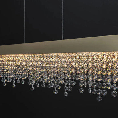 Modern Crystal Rectangular Dining Table Chandelier