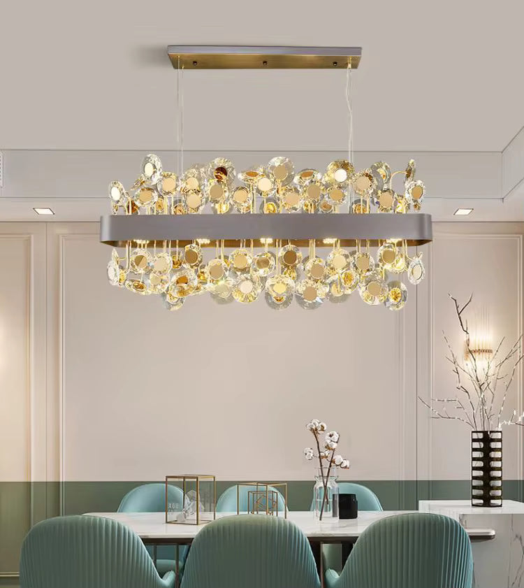 Modern Crystal chandelier for Dining Room - Gold/Black
