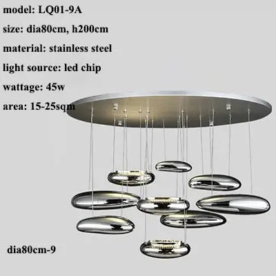 Modern Droplet Ceiling Light 5/7/9 Head