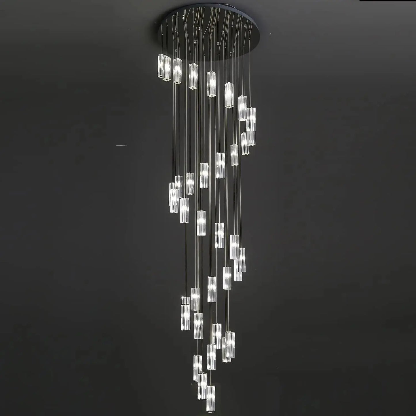 Modern Geometric Staircase Chandelier with Dimming