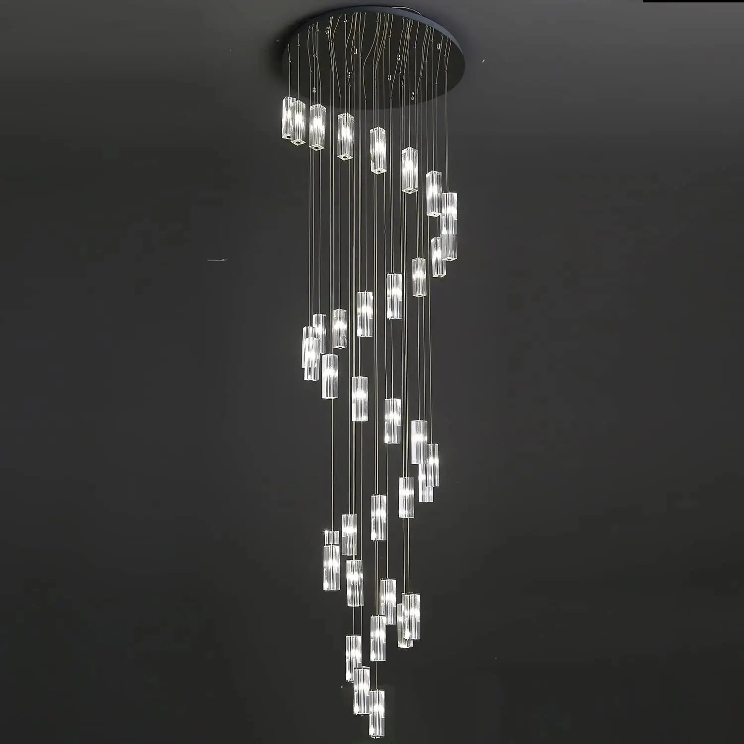 Modern Geometric Staircase Chandelier with Dimming
