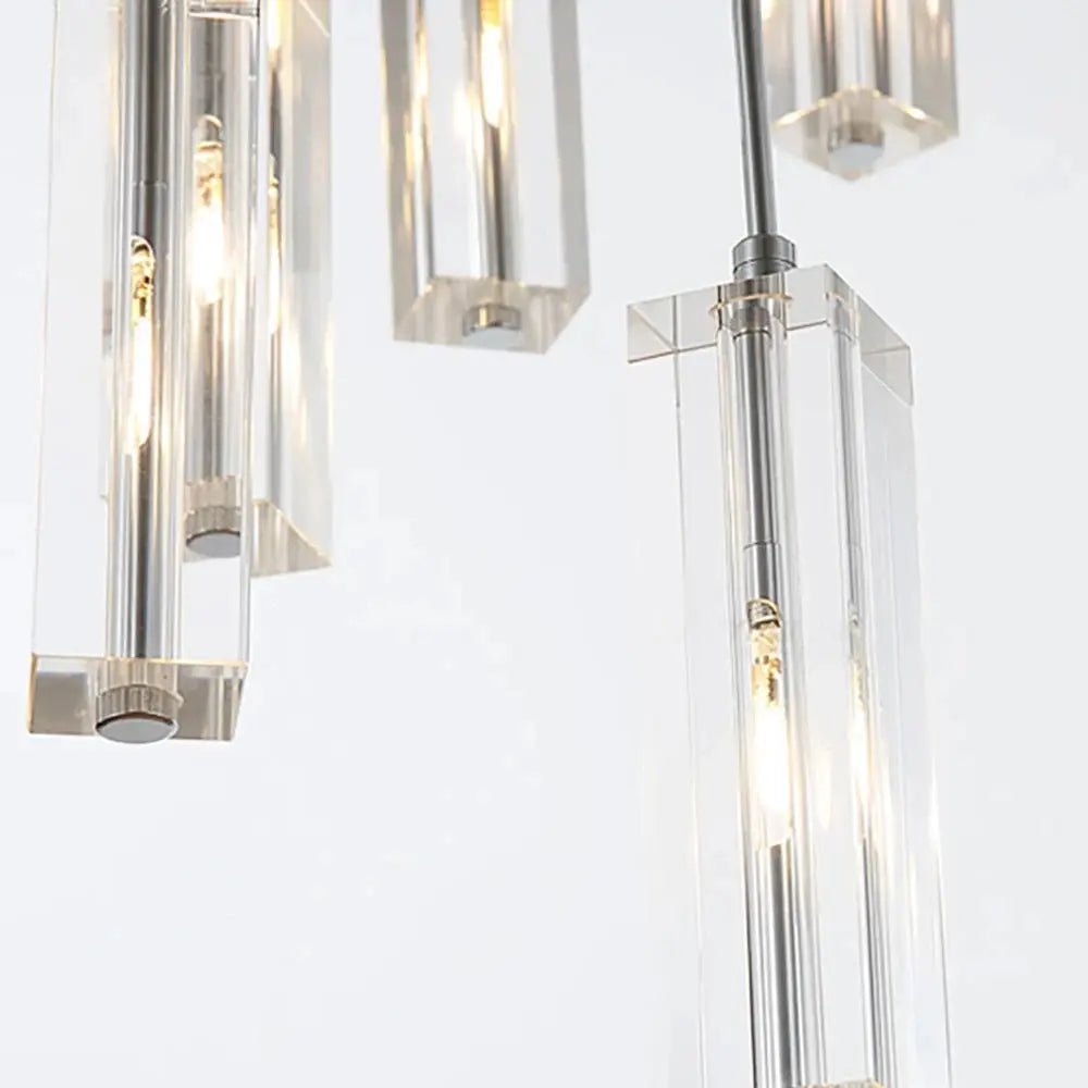 Modern Geometric Staircase Chandelier with Dimming