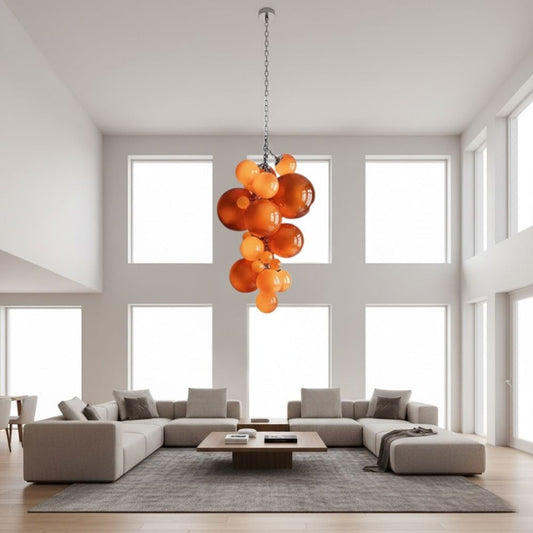 Classic Modern Large Glass Bubble Chandelier