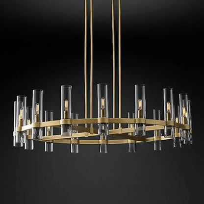 American Modern Metal Chandelier Gold & Black & Chrome