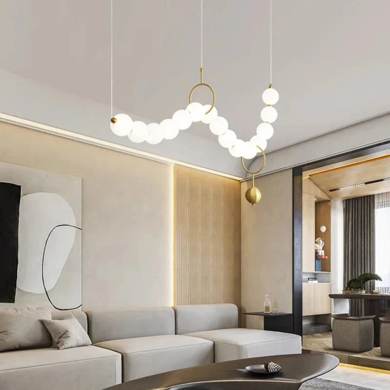 Modern Minimalist Bubble Glass Orb Chandelier