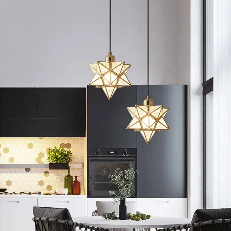 Modern Moravian Star Chandelier