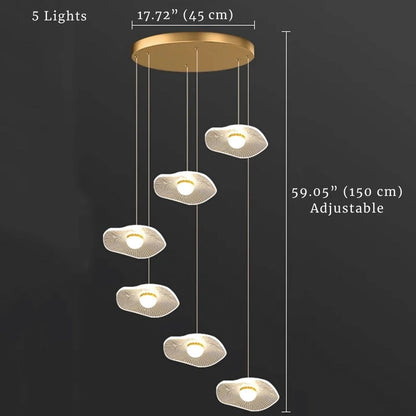Modern Mushroom Lotus Leaf Led Chandelier