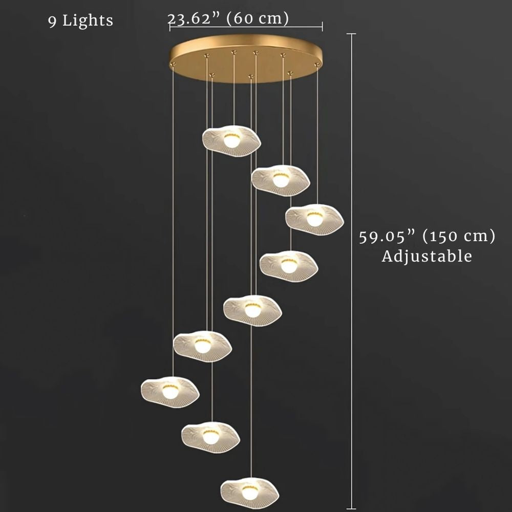 Modern Mushroom Lotus Leaf Led Chandelier