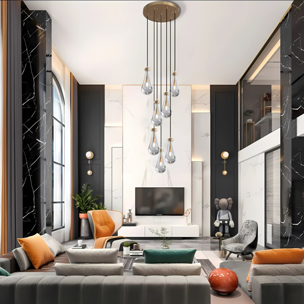 Modern Raindrop Chandelier for Foyer & Staircase