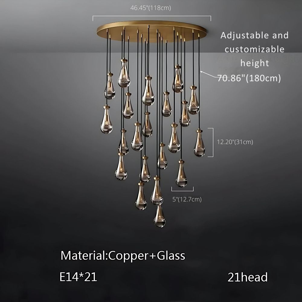 Modern Raindrop Chandelier for Foyer & Staircase