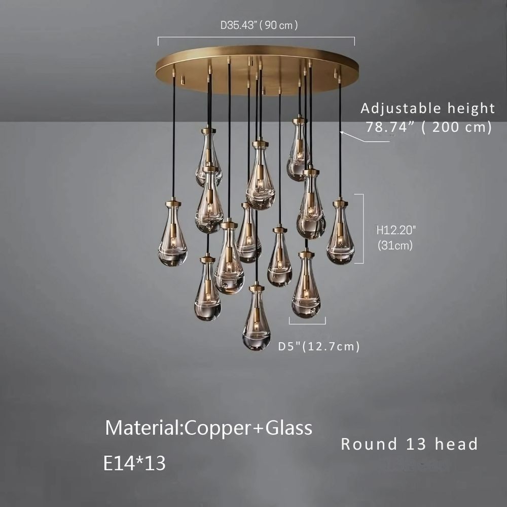 Modern Raindrop Chandelier for Foyer & Staircase