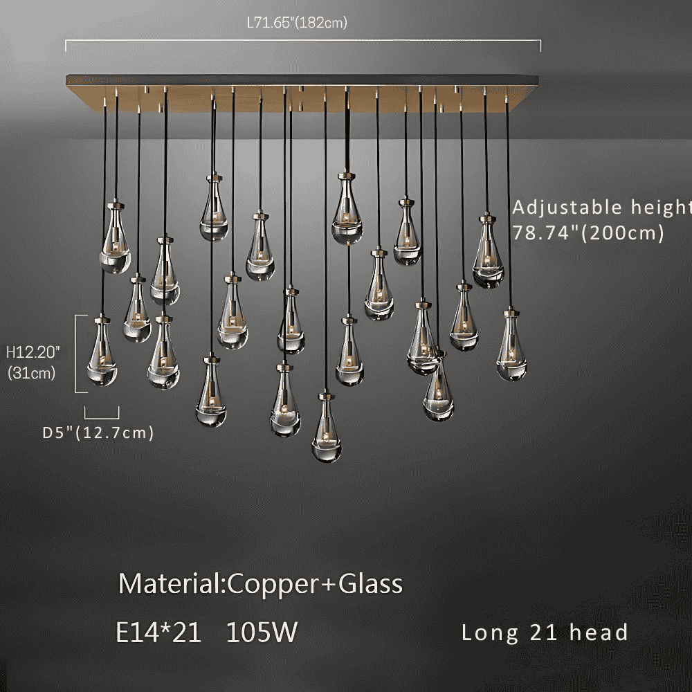 Modern Raindrop Chandelier for Foyer & Staircase