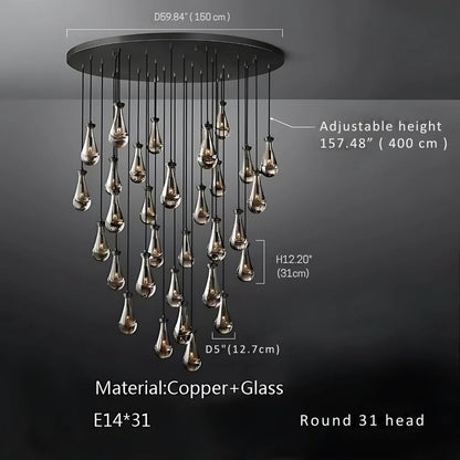 Modern Raindrop Chandelier for Foyer & Staircase