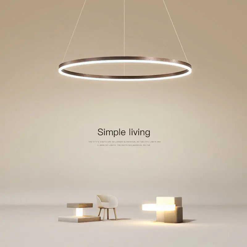 Classic Ring Pendant Light Black/Gold/Brown