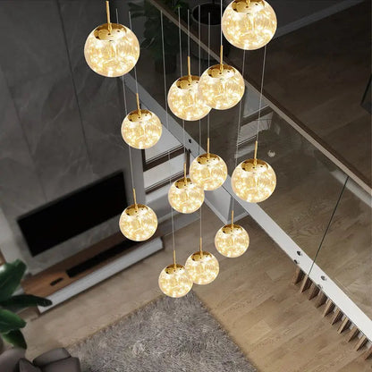 Modern Spiral Chandelier for Staircase