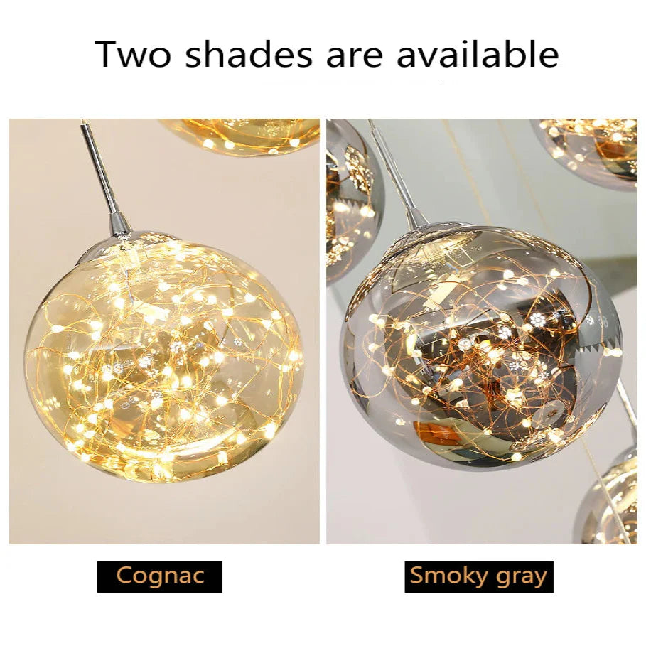 Modern Spiral Chandelier for Staircase