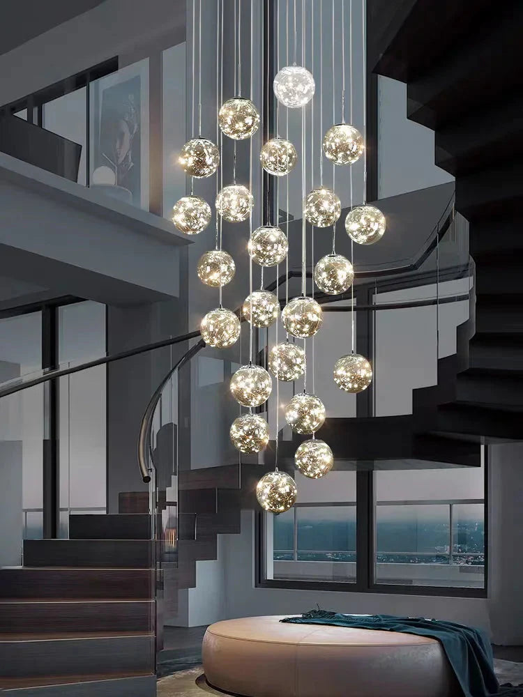 Modern Spiral Chandelier for Staircase