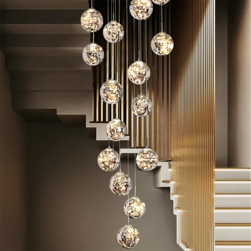 Modern Spiral Chandelier for Staircase