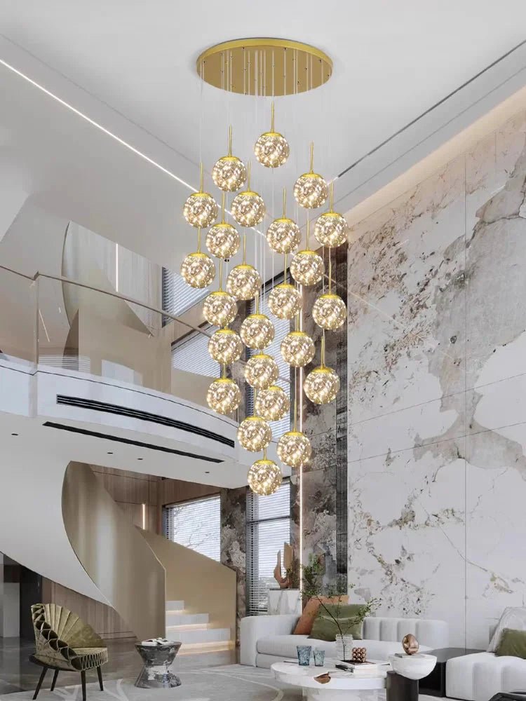 Modern Spiral Chandelier for Staircase