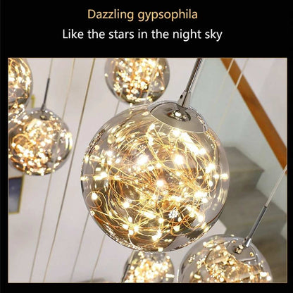 Modern Spiral Chandelier for Staircase