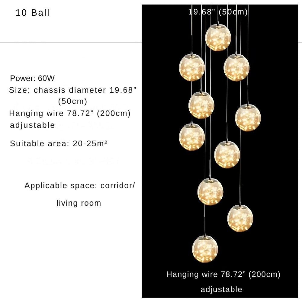 Modern Spiral Chandelier for Staircase