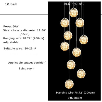 Modern Spiral Chandelier for Staircase