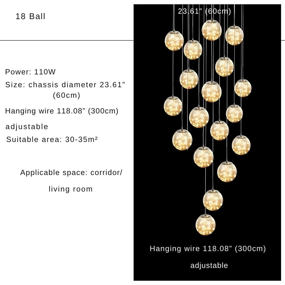 Modern Spiral Chandelier for Staircase