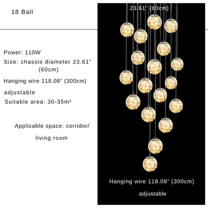 Modern Spiral Chandelier for Staircase