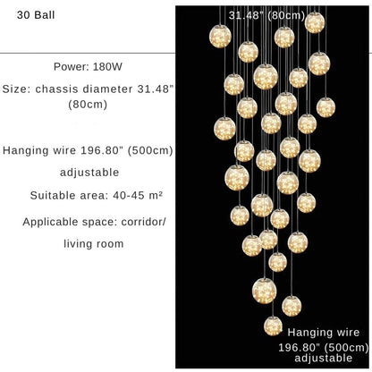 Modern Spiral Chandelier for Staircase