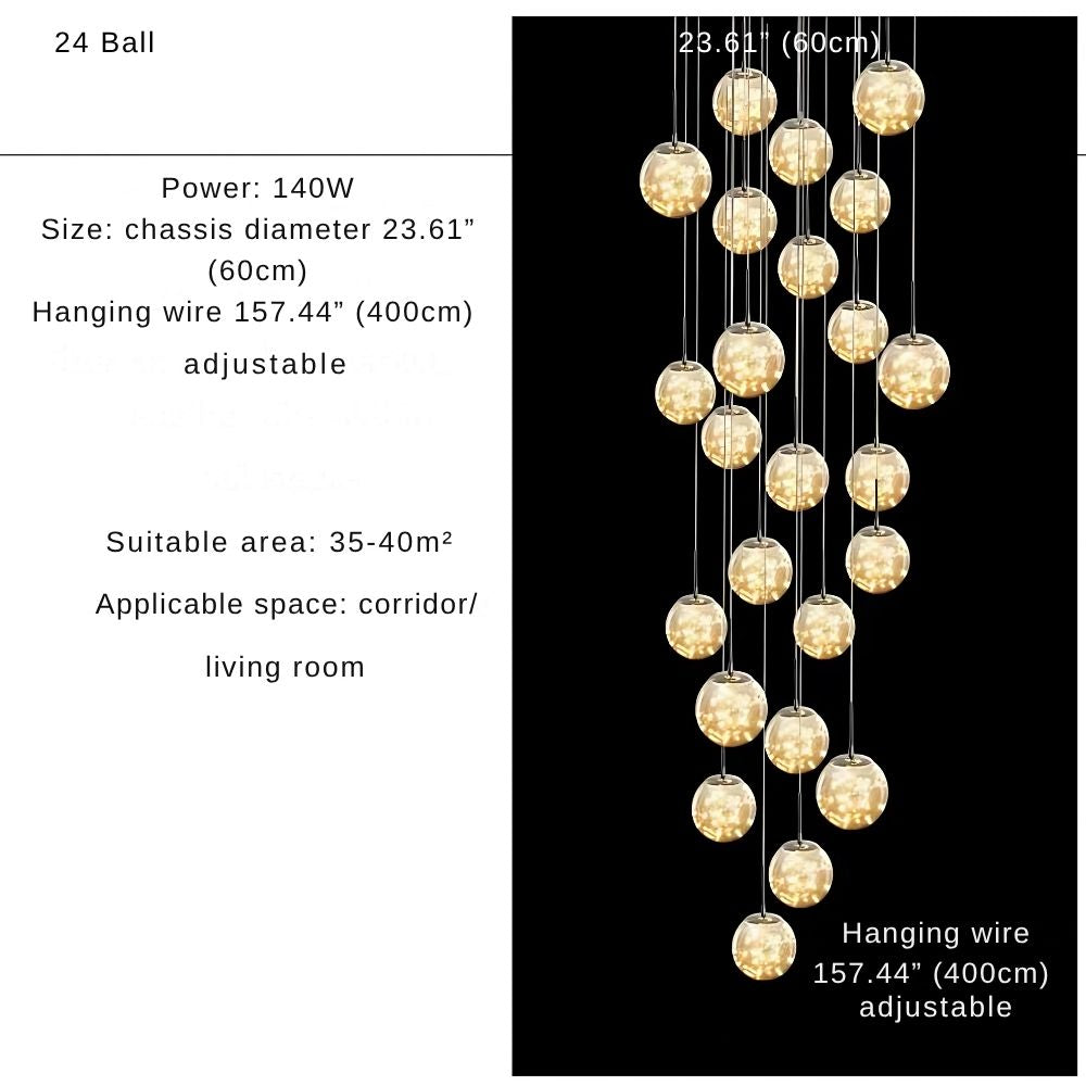 Modern Spiral Chandelier for Staircase